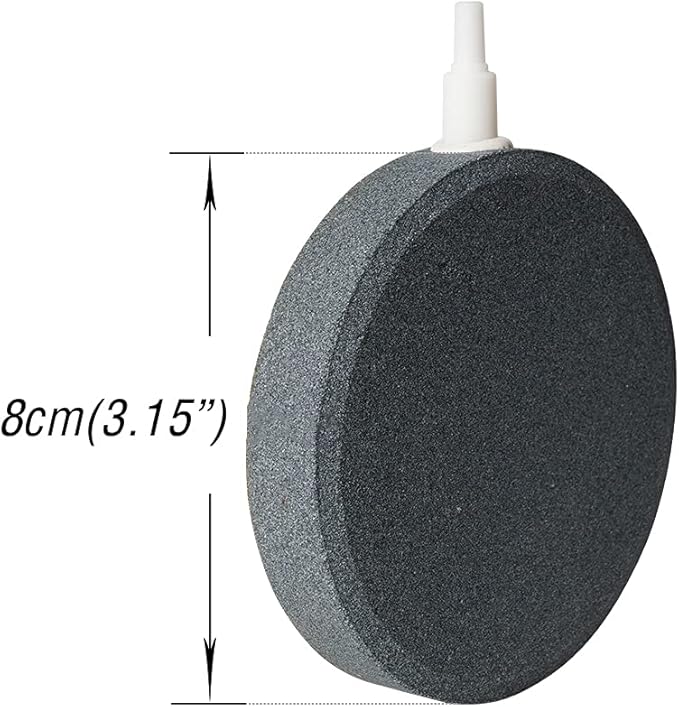 Quickun 3.1 Inch Updated Crazy Air Mineral Ball Stone Cylinder Bubbler Plus Diffuser Aquarium Fish Tank Hydroponics Pump Airstones Diffuser 3/16" 5/16" Hose ID