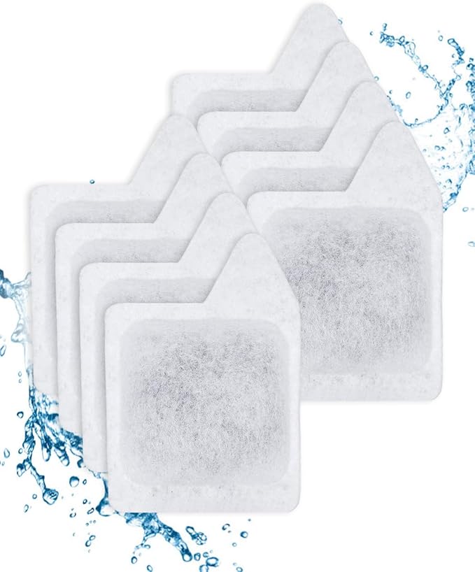 Replacement Filter Cartridges XS Compatible with Tetra Whisper Filter Extra Small Fish Tank Filters & Other Fish Tank Filters Small for Less 3 Gallons Aquarium Accessories, 8 Pack