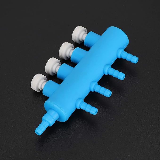 GLOGLOW Aquarium Air Control Distributor, 2pcs Aquarium 2 Way Air Pump Valve Manifold Air Control Distributor Oxygen Splitter Aquarium Oxygen Pump Adapter Accessory(4 Way)