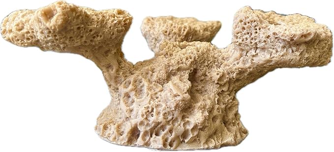 4 Hole Tripod Frag Rack/Rock for Coral Plug Ons and Reef Tank Aquariums (Tan)