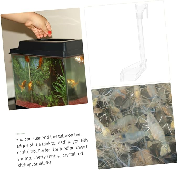 Aquarium Shrimp Feeder Tube Fish Tank Feeding Tube 28cm Fish Tank Accessories Automatic Feeder Container for Betta Vacation Feeding