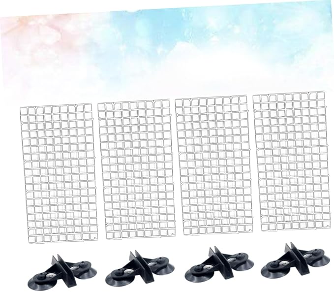 STOBOK 1 Set Fish Tank Divider Panel Aquarium Isolate Board Egg Crate Grid Divider Grid Bottom Drip Tray Cover with Suction Cup for Shrimp Breeding Transparent