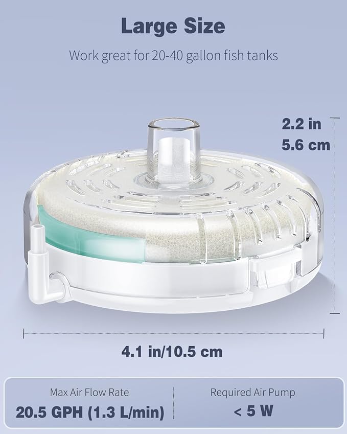 Pawfly Large Aquarium Sponge Filter, Internal Fish Tank Filter with Foam and Filter Balls Detachable Submersible Filter for 20-40 Gallon Fish Tanks (Air Pump Not Included)