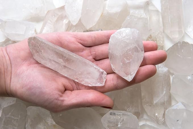 Fantasia Materials: 2 lbs Unpolished Crystal Quartz Points from Brazil - Average 1.5" to 2.5"