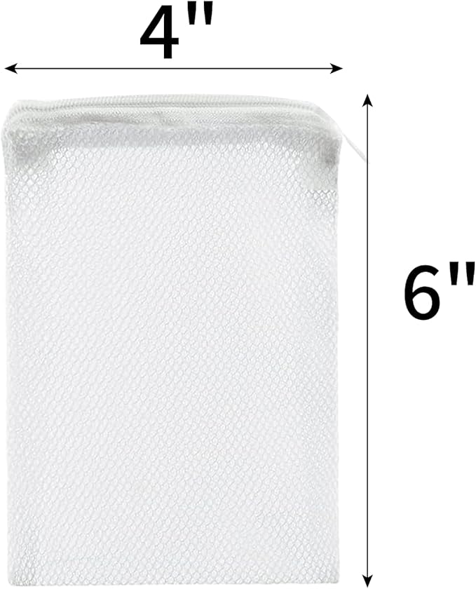 10 Pcs Aquarium Filter Media Bags - Reusable Mesh Bags (6" x 4") for Fish Tank Filters