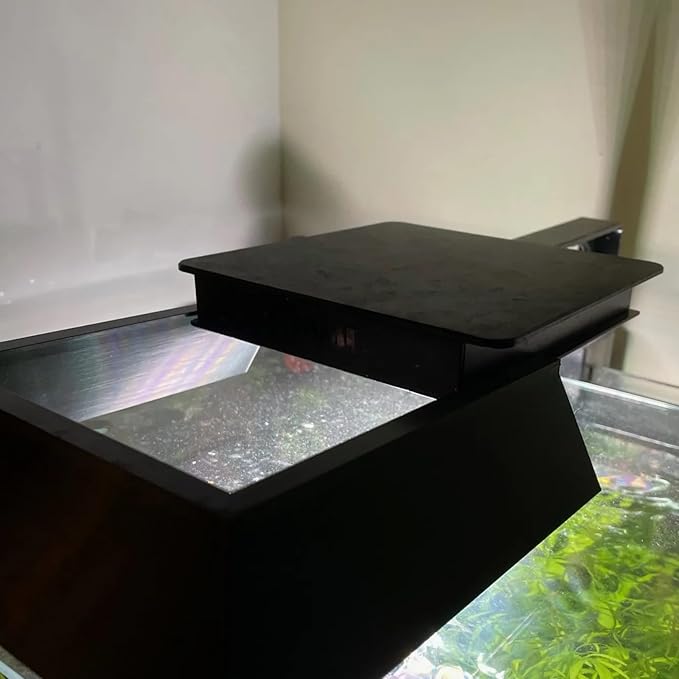 Aquarium Light Shield - Anti-Glare Cover Compatible with Fluval Nano Plant LED Light, Clip-On Shroud for Light Spill Reduction (Black)