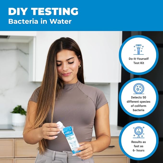 Safe Home® DIY Bacteria in Water Test Kit – Results as Fast as 6 Hours – Detects 50 Different Species of Coliform Bacteria – EPA Lab Certified – Made in the USA – (1 Pack)