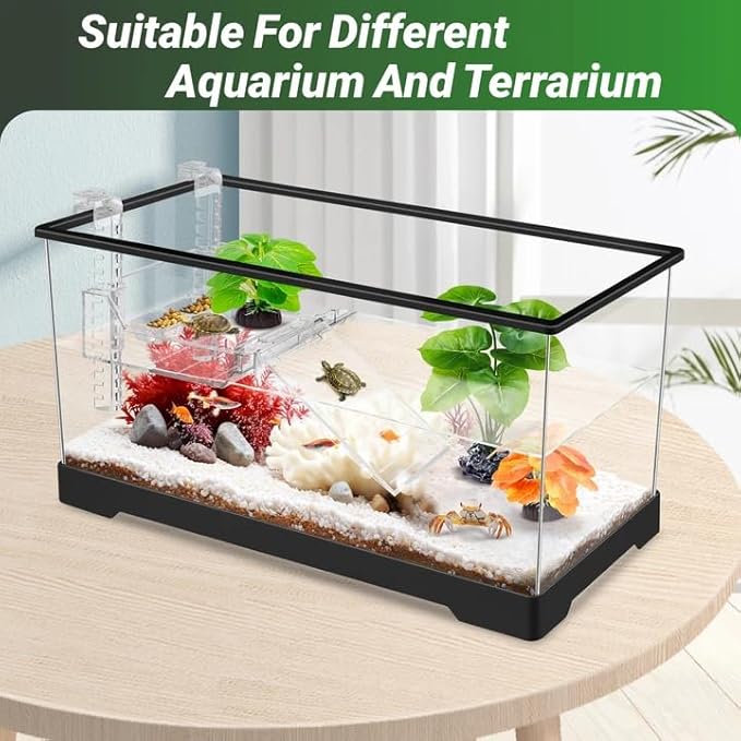 GOZILLA Fish Tank Plants, Reptile Artificial Plastic Plants, Reptile Plants for Terrarium, Aquarium Decorations Resin Pedestal Ornaments for Fish Tank Accessories Set.(3PCS/A-Set)