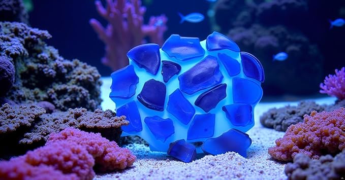Galapagos (05131 Aquarium Sea Glass, Deep Sea Blue, 4lb Bag