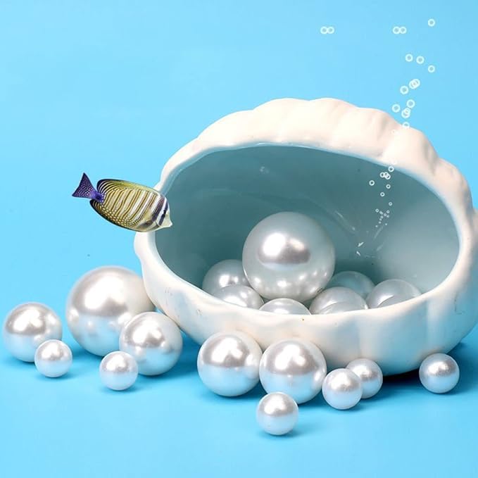 Aquarium Shell Shape Ceramic Fish Tank Cave Decoration, Fish House for Betta Fish Passing or Hiding Safely, Betta Fish Tank 5.1inch (Blue, M)