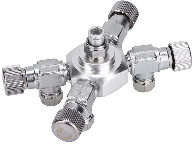 KIMISS Multi Ways Distributor Aquarium Regulator CO2 Splitter Valve Fish Multi Ways Distributor (4 Pass)