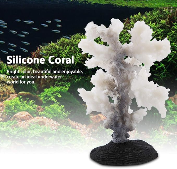 Artificial Coral Plant for Fish Aquarium Decoration – Silicone Simulation Coral Ornament for Aquascaping, Landscaping & Fish Enhancement