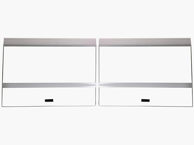 H2Pro 48x18 Glass Canopy 2 Piece Set for 70/75/90/110 Gallon Aquarium Fish Tank (22.68 x 16.93 x 0.16in)