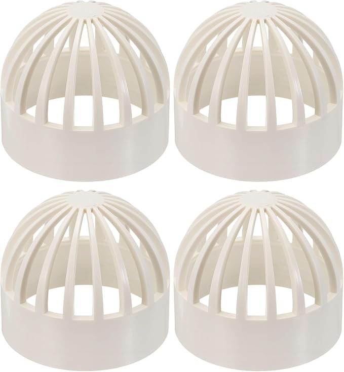 PATIKIL 3 Inch (75mm) Fish Cover Permeable Cap, 4 Pcs PVC Breathable Cap Aquarium Guard Fish Tank Intake Cover, White