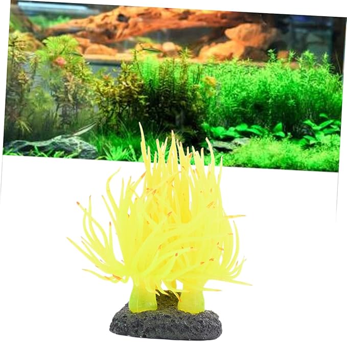 Ipetboom 2pcs Fish Tank Decoration Artificial Plants Anemone Decoration Decorate Blue Decor Artificiales para Plants for Fish Tank Rubber Fish Plants Decor Aquarium Coral