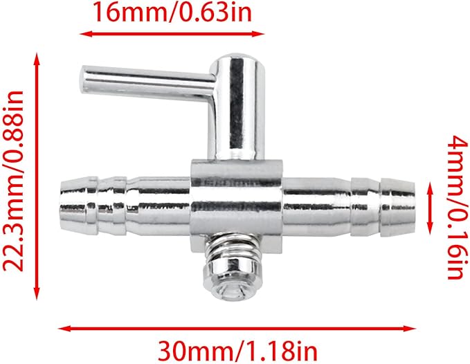 One-Way Air Flow Tubes Stainless Steel Pump Lever Control Valves for Aquarium Fish Tank (Silver) -4PCS