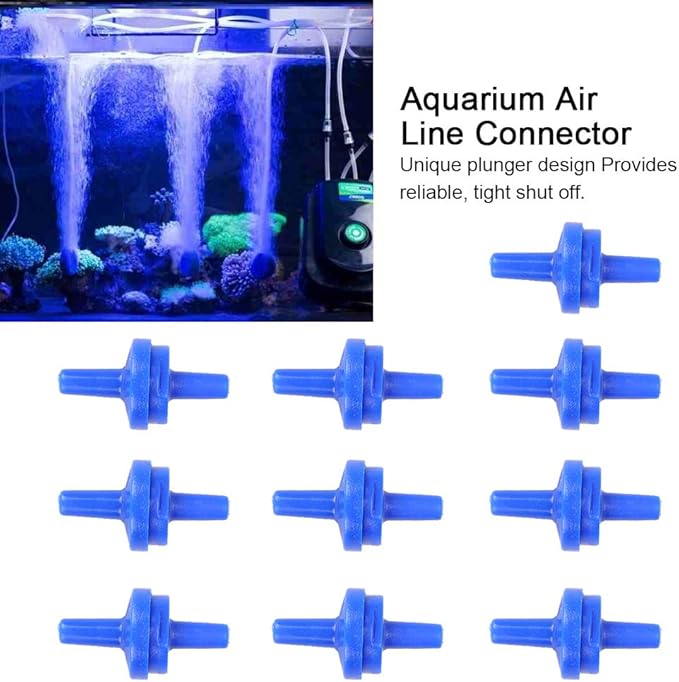 10Pcs Aquarium Air Pump Check Valves Plastic One Way Non‑Return Fish Check Valve Air Pump Accessories for 4MM Hose