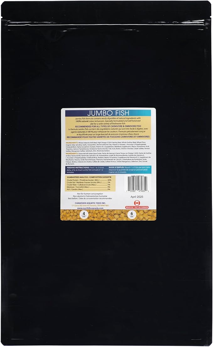 Northfin Fish Food Jumbo Formula Slow Sinking Pellets (4mm 2.5kg)