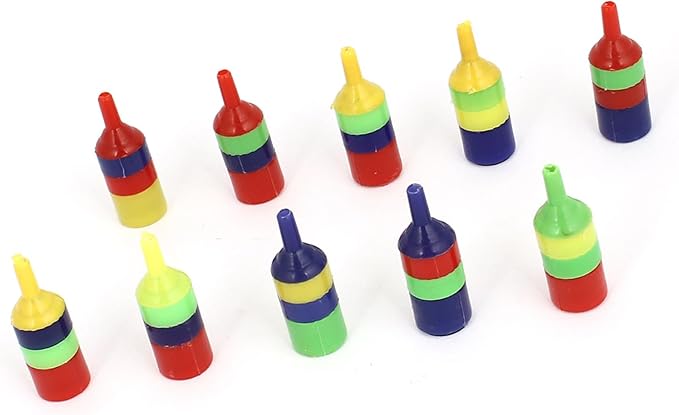 Aquarium Air Stone, Striped Airstone Diffuser for Aquarium Fish Tank, 0.6 x 1.7inch (Multicolor 10Pcs)