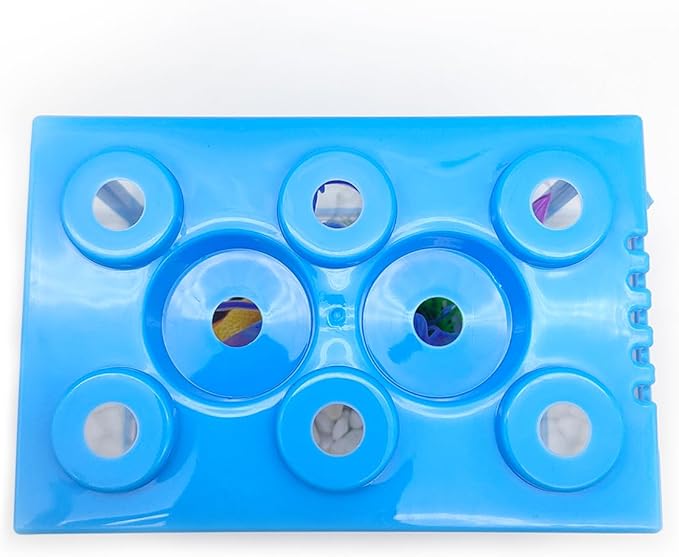 0.25 Gal Blue Stackable Mini Fish Tank Kit | Desktop Aquarium with Gravel & Plastic Plants Resin Decorations | Sea Monkeys Kit for Aquarium Enthusiasts