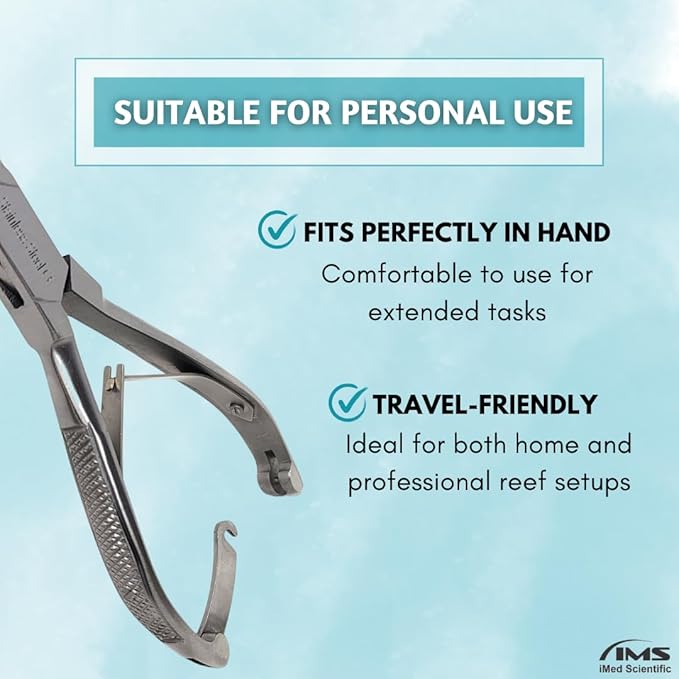 IMED SCIENTIFIC Marine Coral Reef Cutter Shears 6" Stainless Steel Trimmer with Spring Barrel for Fragging and Reef Aquarium Maintenance