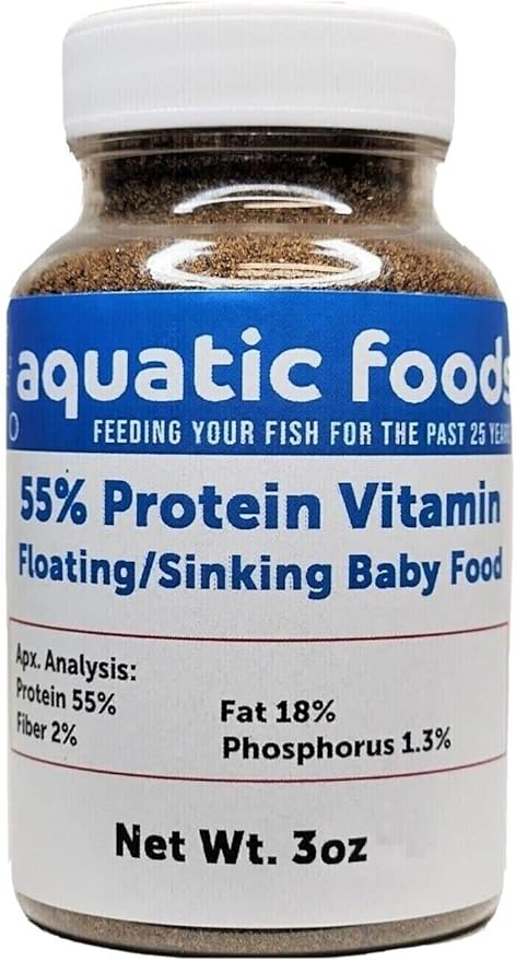 55% Protein Vitamin Rich Floating/Sinking Fry, Baby, Community Tropical Fish, Cichlid, Tetras All Tropical Fish Food...3oz Bottle