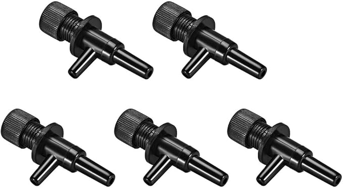 uxcell Aquarium Air Valve 2 Way Air Pump Control Valves for Fish Tank Plastic Black 5Pcs