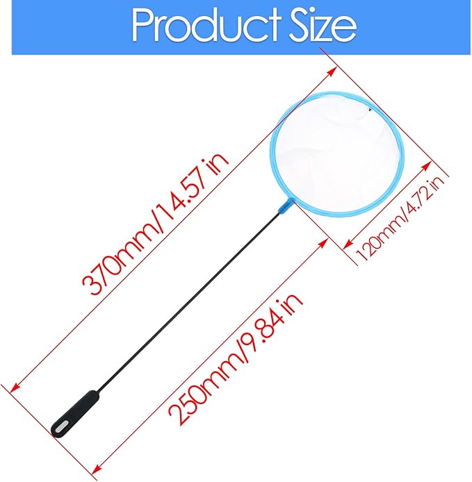 5PCS Aquarium Fish Net Mesh - 12cm Plastic Brine Shrimp Nets for Newborn Fish & Tank Cleaning, Safe Durable Artemia Sieves with Handles (Large)