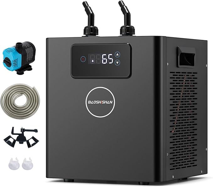 BAOSHISHAN Aquarium Chiller 79 gal, 1/3 hp Compressor & Silent Fan for Hydroponics System/Fish Tank/Axolotl/Coral Reef/Fresh & Sea Water