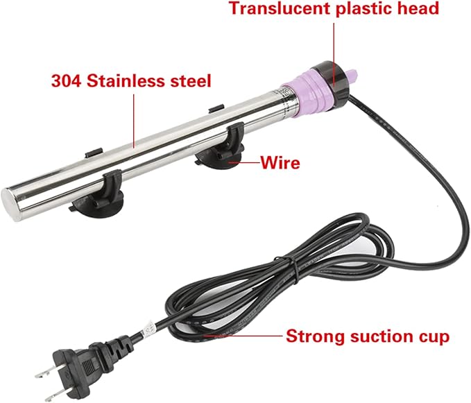 Fish Tank Heater Fish Tank Heating Bar with Suction Cup Fish Tank Electric Heater for Aquarium Fish Tank 50W/100W/200W/300W/500W (US Plug 300w)