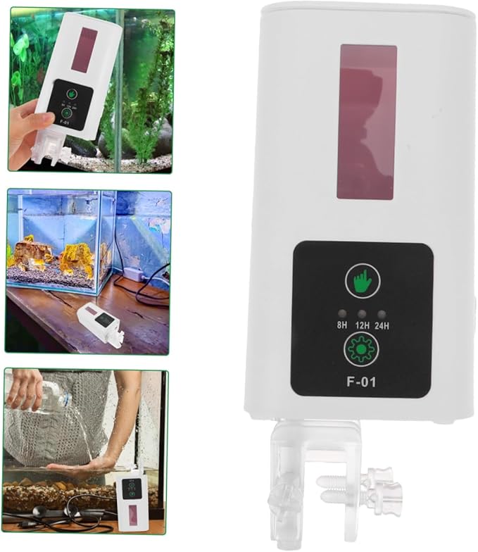 Toddmomy Automatic Fish Tank Feeder with Intelligent Timer Reusable Aquarium Feeding Machine for Home Use Fish Feeding Supply Suitable for Turtles