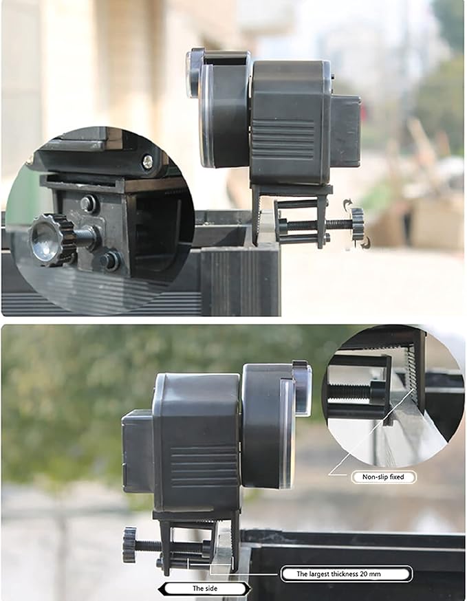 Automatic Fish Feeder, Digital Timer Fish Food Dispenser for Aquarium with 2 Fixing Methods for Dry Flakes Granular Food