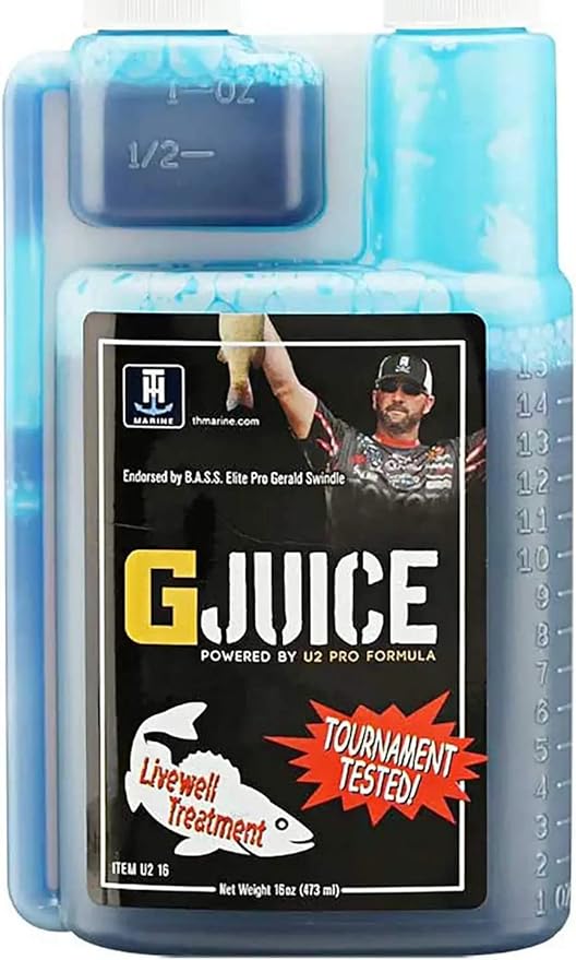 T-H Marine G-Juice Liquid Livewell Treatment - Freshwater Fish Water Conditioner, 16 oz. - Safe Ammonia Remover & Electrolyte Enhancer for Fish Health, Easy Application & Stress Reduction