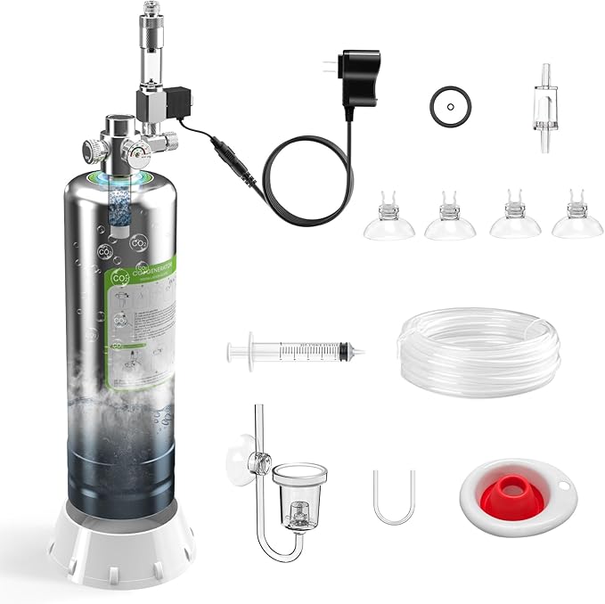 FZONE 2.5L Upgraded Aquarium CO₂ System with Complete Accessories, CO₂ Generator kit with Integrated Solenoid & Bubble Counter, Safety Valve, Main Switch for Planted Tanks