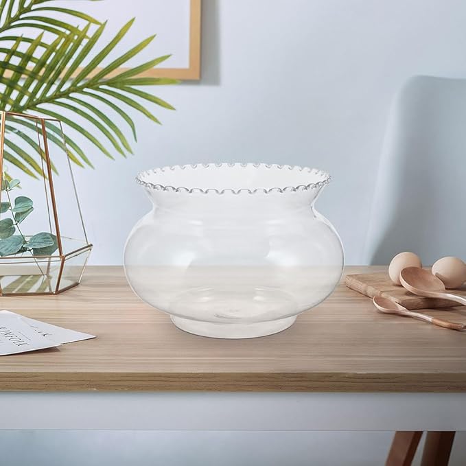 Cabilock Small Plastic Fish Bowl 7.28 Inch Clear Round Aquarium Tank for Goldfish Betta Fish Turtle Home Desktop Decor 2200Ml