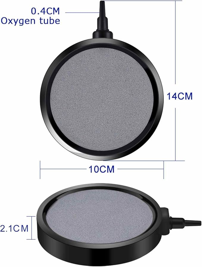 Round Oxygen Diffuser for Air Pumps Buckets Fish Tanks Ponds Bubble Stone Aerator 2pcs Sand Stone Dual Placement Option Aquarium Air Pump Accessories