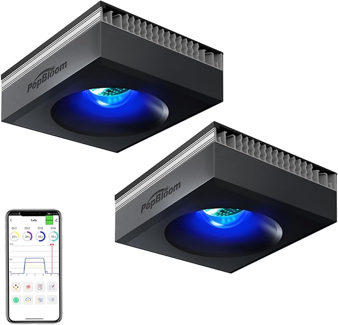 PopBloom RL90 Led Aquarium Light for Coral Reef, Smart-APP Control Reef Led Light Aquarium Marine Lighting Fish Tank Light for 90-120CM Saltwater SPS/LPS Mixed Reef Fish Aquarium