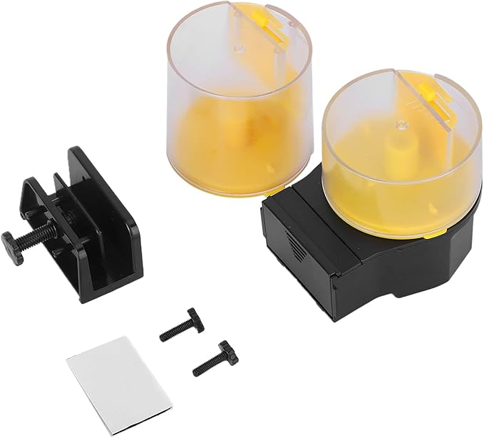 Automatic Fish Feeder, Aquarium Fish Feeder Dry Granular Flake Food for Fish Tank(Blue)(Yellow)