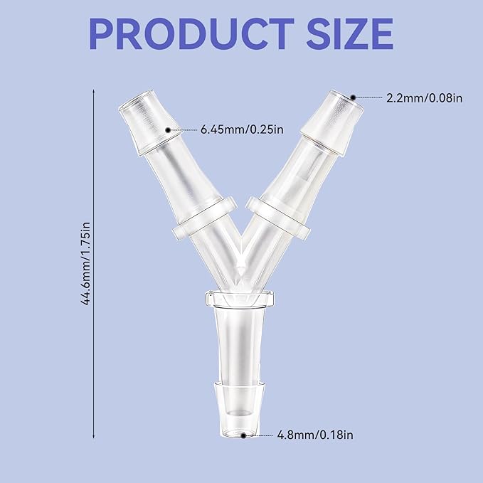 Aquarium Air Pump Connectors, 4 Pcs Y-Shaped Aquarium Air Valve Plastic Barb Equal Y Tee Hose Pipe Connectors Anti-Shedding Fish Tank Adapters Splitter