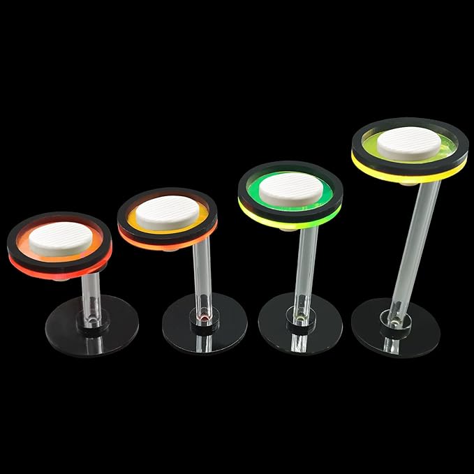 Fluorescent Acrylic Coral frag Rack,Live Coral Reef frag Bracket,frag Plugs Holder for Coral, This Set Contains Four columnar Acrylic Holders and Four White Premium Ceramic Bases