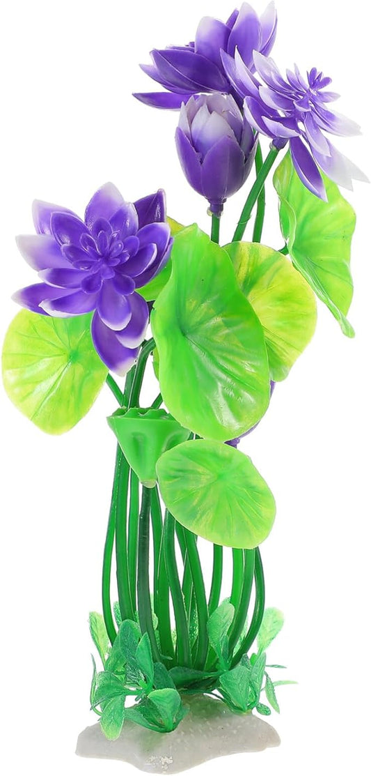 Milisten Artificial Lotus Flower Decoration for Aquariums Realistic Faux Water Lily Ornament for Fish Tanks Durable Aquatic Plant for Home and Office Decor