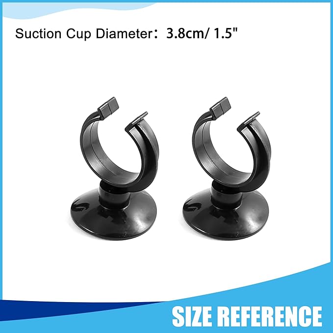 Aquarium Heater Clips, Aquarium Heater Suction Suckers for Fish Tanks, (Black 5pcs)