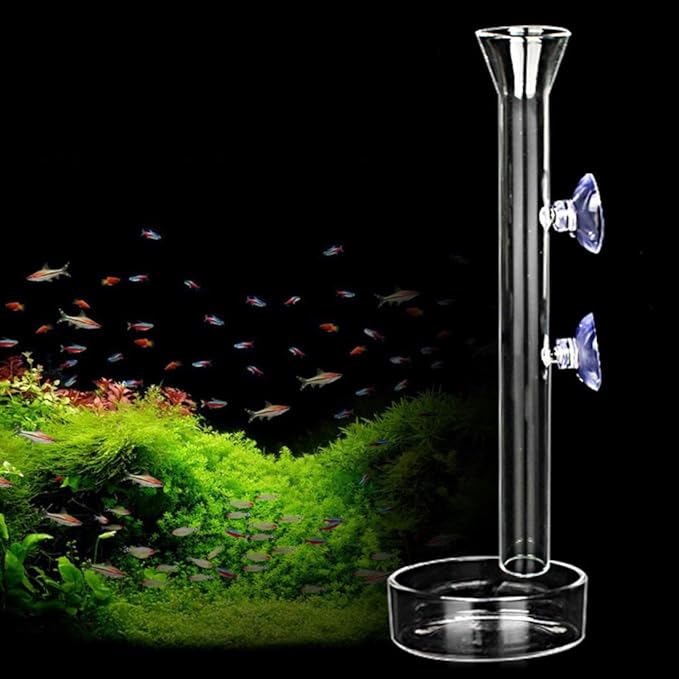 Shrimp Feeding Tube and Dish,Clear Crystal Glass Shrimp Feeder Tube Tray for Fish Tank Aquarium Shrimp