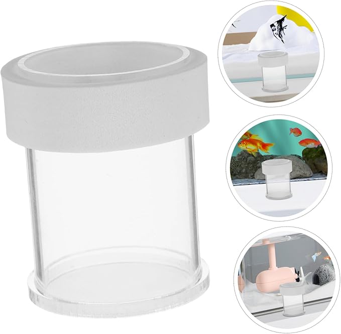 TOYANDONA Acrylic Fish Tank Feeder Dish Floating Feeding Bowl for Guppies and Fish Semi Automatic Portion Control Aquarium Accessories