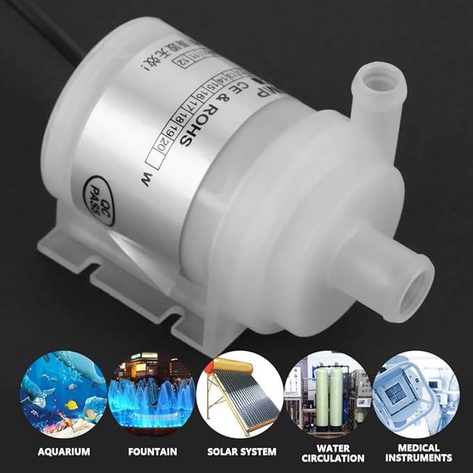 DC 24V 10W Mini Brushless Submersible Water Pumps, Food Grade Brushless Water Pump for Aquarium Fountain Medicals Instruments