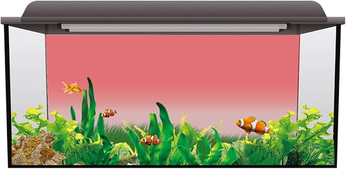 T&H Home Aquarium Décor Backgrounds - Gradient Pink and Light Pink Fish Tank Background Aquarium Sticker Wallpaper Decoration Picture PVC Adhesive Poster, 30.4" W x 12.4" H