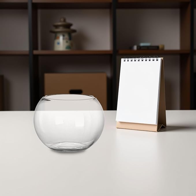 ERINGOGO Glass Vase Round Glass Fish Bowl, Clear Fish Tank Aquarium Bowl for Betta Goldfish Flower | Flower Vase Centerpiece Fish Bowl