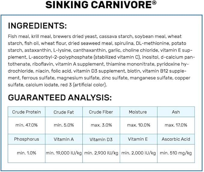 Hikari Sinking Carnivore Pellets for Pets, 2.61-Ounce