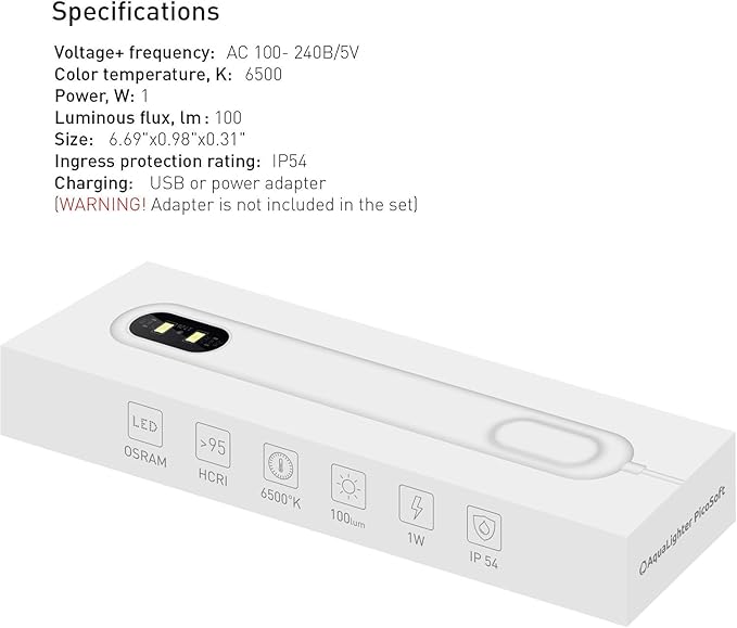 Led Aquarium Light - Innovate Flexible LED lamp for Freshwater Aquarium - Fish Tank Light - PicoSoft Plus White