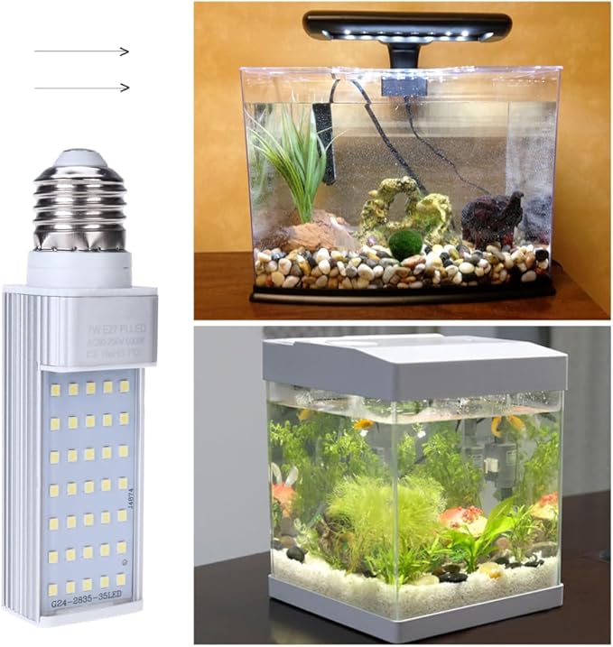 UEETEK 7w Aquarium Light Bulb for Fish Tanks and Aquariums for Plant Growth Fits and Tropical Aquariums Creates Ripple Effect